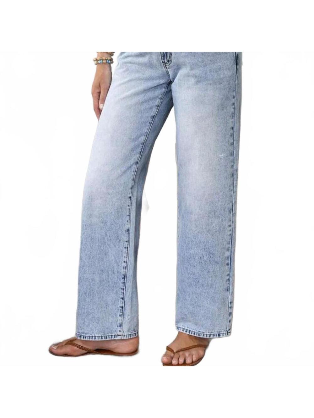 SHEIN Women's Light Wash Blue Embroidered Denim Jeans Size 30